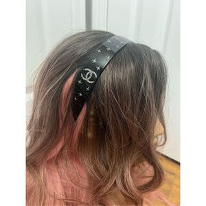 Chanel rhinestone cc headband hair accessory